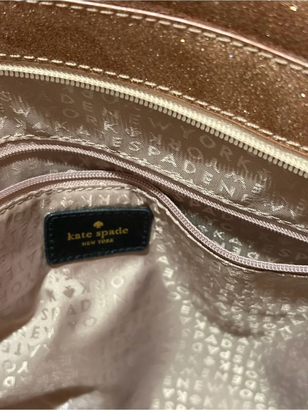 Kate Spade ♠️ Shimmer Rise Gold Large Tote Bag